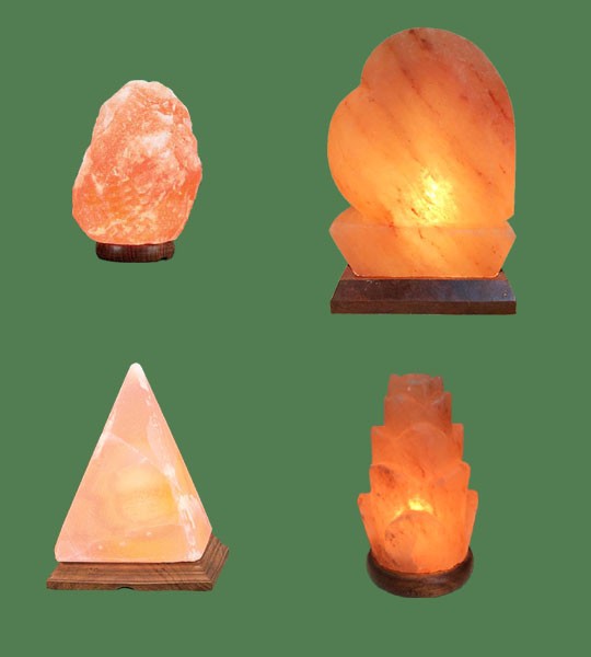 Himalayan Salt Lamps 1 Micro + 1 Heart + 1 Pyramid + 1 Flower